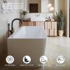 imageEmpava 67quot Bathtub Acrylic SPA Tub by Empava  Back to Wall Bathtubs with Custom Contemporary Design White