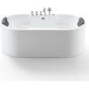 imageEmpava 67quot Freestanding Whirlpool Bathtub with Hydromassage Adjustable Water Jets Luxury Acrylic Massage SPA Soaking Bath Tub in White Double Ended
