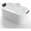 imageEmpava 67quot Freestanding Whirlpool Bathtub with Hydromassage Adjustable Water Jets Luxury Acrylic Massage SPA Soaking Bath Tub in White Double Ended