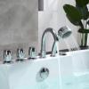 imageEmpava 67quot Freestanding Whirlpool Bathtub with Hydromassage Adjustable Water Jets Luxury Acrylic Massage SPA Soaking Bath Tub in White Double Ended