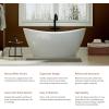 imageEmpava 67quot Luxury Modern Bathroom Freestanding White Color Acrylic Bathtub Soaking SPA Tub With Drain and Overflow59 InCurved1518