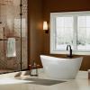 imageEmpava 67quot Luxury Modern Bathroom Freestanding White Color Acrylic Bathtub Soaking SPA Tub With Drain and Overflow59 InCurved1518