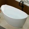 imageEmpava 67quot Luxury Modern Bathroom Freestanding White Color Acrylic Bathtub Soaking SPA Tub With Drain and Overflow59 InCurved1518