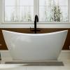 imageEmpava 67quot Luxury Modern Bathroom Freestanding White Color Acrylic Bathtub Soaking SPA Tub With Drain and Overflow59 InCurved1518