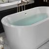 imageEmpava 67quot Luxury Modern Bathroom Freestanding White Color Acrylic Bathtub Soaking SPA Tub With Drain and Overflow59 InOval1505