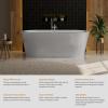 imageEmpava 67quot Luxury Modern Bathroom Freestanding White Color Acrylic Bathtub Soaking SPA Tub With Drain and Overflow59 InOval1505