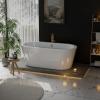 imageEmpava 67quot Luxury Modern Bathroom Freestanding White Color Acrylic Bathtub Soaking SPA Tub With Drain and Overflow59 InOval1505