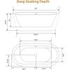 imageEmpava 67quot Luxury Modern Bathroom Freestanding White Color Acrylic Bathtub Soaking SPA Tub With Drain and Overflow59 InOval1505