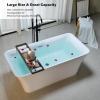 imageEmpava 67quot Luxury Modern Bathroom Freestanding White Color Acrylic Bathtub Soaking SPA Tub With Drain and Overflow59 InRectangular1511