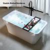 imageEmpava 67quot Luxury Modern Bathroom Freestanding White Color Acrylic Bathtub Soaking SPA Tub With Drain and Overflow59 InRectangular1511
