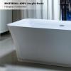 imageEmpava 67quot Luxury Modern Bathroom Freestanding White Color Acrylic Bathtub Soaking SPA Tub With Drain and Overflow59 InRectangular1511