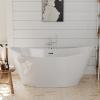 imageEmpava 67quot Luxury Modern Bathroom Freestanding White Color Acrylic Bathtub Soaking SPA Tub With Drain and Overflow67 InCurved1518
