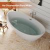 imageEmpava 67quot Luxury Modern Bathroom Freestanding White Color Acrylic Bathtub Soaking SPA Tub With Drain and Overflow67 InCurved1518