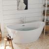 imageEmpava 67quot Luxury Modern Bathroom Freestanding White Color Acrylic Bathtub Soaking SPA Tub With Drain and Overflow67 InCurved1518