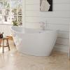 imageEmpava 67quot Luxury Modern Bathroom Freestanding White Color Acrylic Bathtub Soaking SPA Tub With Drain and Overflow67 InCurved1518