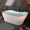 imageEmpava 67quot Luxury Modern Bathroom Freestanding White Color Acrylic Bathtub Soaking SPA Tub With Drain and Overflow67 InStreamline1527
