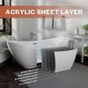 imageEmpava 67quot Luxury Modern Bathroom Freestanding White Color Acrylic Bathtub Soaking SPA Tub With Drain and Overflow69 InCurved1603