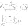 imageEmpava 67quot Luxury Modern Bathroom Freestanding White Color Acrylic Bathtub Soaking SPA Tub With Drain and Overflow69 InCurved1603