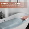 imageEmpava 67quot Luxury Modern Bathroom Freestanding White Color Acrylic Bathtub Soaking SPA Tub With Drain and Overflow69 InCurved1603