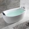 imageEmpava 67quot x 31quot Freestanding Whirlpool Tub with LeftRight Drain560W Stand Alone Bathtub with 7 Hydromassage Jets Elegant BoatShapedAcrylicETL Certified