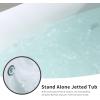 imageEmpava 67quot x 31quot Freestanding Whirlpool Tub with LeftRight Drain560W Stand Alone Bathtub with 7 Hydromassage Jets Elegant BoatShapedAcrylicETL Certified