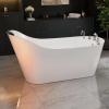 imageEmpava 67quotx 30quot Freestanding Whirlpool Tub560W Stand Alone Jetted BathtubSlipper Shape with Lumbar and Cervical Support with 110V Power Plug ETL Certified
