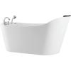 imageEmpava 67quotx 30quot Freestanding Whirlpool Tub560W Stand Alone Jetted BathtubSlipper Shape with Lumbar and Cervical Support with 110V Power Plug ETL Certified