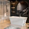 imageEmpava 69 Inch Freestanding Bathtub  Acrylic Free Standing Soaking Tubs with Contemporary Design White59 Inch