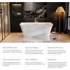 imageEmpava 69 Inch Freestanding Bathtub  Acrylic Free Standing Soaking Tubs with Contemporary Design White59 Inch