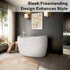 imageEmpava 69 Inch Freestanding Bathtub  Acrylic Free Standing Soaking Tubs with Contemporary Design White59 in