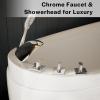 imageEmpava 69 Inch Freestanding Bathtub  Acrylic Free Standing Soaking Tubs with Contemporary Design White59 in