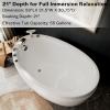 imageEmpava 69 Inch Freestanding Bathtub  Acrylic Free Standing Soaking Tubs with Contemporary Design White59 in