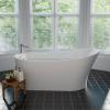 imageEmpava 69 Inch Freestanding Bathtub  Acrylic Free Standing Soaking Tubs with Contemporary Design White67inch