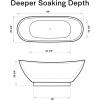 imageEmpava 69 Inch Freestanding Bathtub  Acrylic Free Standing Soaking Tubs with Contemporary Design White69 Inch