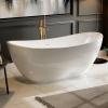 imageEmpava 69 Inch Freestanding Bathtub  Acrylic Free Standing Soaking Tubs with Contemporary Design White69 Inch