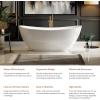 imageEmpava 69 Inch Freestanding Bathtub  Acrylic Free Standing Soaking Tubs with Contemporary Design White69 Inch