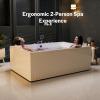 imageEmpava 69 Inch Freestanding Bathtub  Acrylic Free Standing Soaking Tubs with Contemporary Design White71 Inch