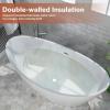 imageEmpava 69quot Freestanding Bathtub Luxury Acrylic Soaking Tub Modern StandAlone Design Glossy White  cUPC Certified59 Inch