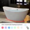 imageEmpava 69quot Freestanding Bathtub Luxury Acrylic Soaking Tub Modern StandAlone Design Glossy White  cUPC Certified59 Inch with LED