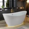 imageEmpava 69quot Freestanding Bathtub Luxury Acrylic Soaking Tub Modern StandAlone Design Glossy White  cUPC Certified59 Inch with LED