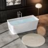 imageEmpava 69quot Freestanding Bathtub Luxury Acrylic Soaking Tub Modern StandAlone Design Glossy White  cUPC Certified67 Inch