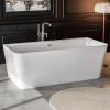 imageEmpava 69quot Freestanding Bathtub Luxury Acrylic Soaking Tub Modern StandAlone Design Glossy White  cUPC Certified67 Inch