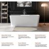 imageEmpava 69quot Freestanding Bathtub Luxury Acrylic Soaking Tub Modern StandAlone Design Glossy White  cUPC Certified67 Inch