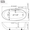 imageEmpava 71quot Freestanding Whirlpool Bathtub  560W Stand Alone Jetted Tub with 7 Hydromassage NozzlesLarge Recline Angle Boat Shape AcrylicETL Certified