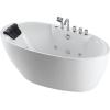 imageEmpava 71quot Freestanding Whirlpool Bathtub  560W Stand Alone Jetted Tub with 7 Hydromassage NozzlesLarge Recline Angle Boat Shape AcrylicETL Certified