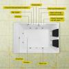 imageEmpava 72quot x 48quot Whirlpool Tub 2 Person Jetted Bathtub Hydro Massage ampamp Chromatherapy ETL Certified 3 Sided Apron Acrylic  1125 Watt 110 Gallons Left Drain72 InchJT367LEDNew