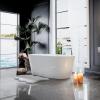 imageEmpava Bathtub 59quot Soaking Tub Acrylic Free Standing Tub with Center Drain and OverflowContemporary Design Bathtubs for Bathroom cUPC Certified Glossy White Pack of 1Glossy White