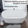 imageEmpava Bathtub 59quot Soaking Tub Acrylic Free Standing Tub with Center Drain and OverflowContemporary Design Bathtubs for Bathroom cUPC Certified Glossy White Pack of 1Glossy White