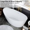 imageEmpava Bathtub 67quot Soaking Tub Acrylic Free Standing Tub with Center Drain and Overflow Contemporary Design Bathtub for Bathroom cUPC Certified Glossy WhiteCenter Drain Bathtub