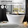 imageEmpava Bathtub 67quot Soaking Tub Acrylic Free Standing Tub with Center Drain and Overflow Contemporary Design Bathtub for Bathroom cUPC Certified Glossy WhiteContemporary